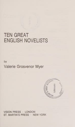 Cover of Ten great English novelists by Valerie Grosvenor Myer