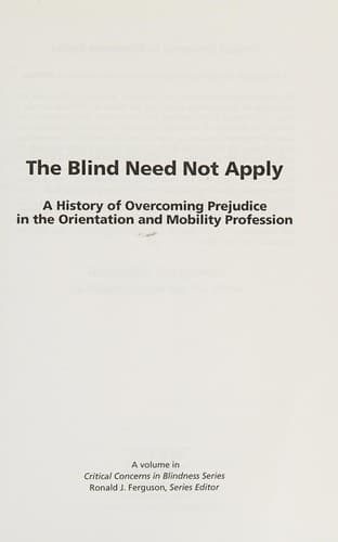 Cover of The blind need not apply by Ronald J. Ferguson