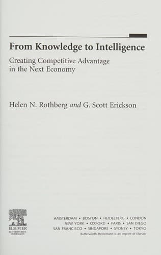 Cover of From knowledge to intelligence by Helen N. Rothberg