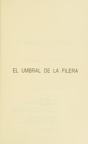 Cover of El umbral de la filera by Valenzuela Arce, José Manuel