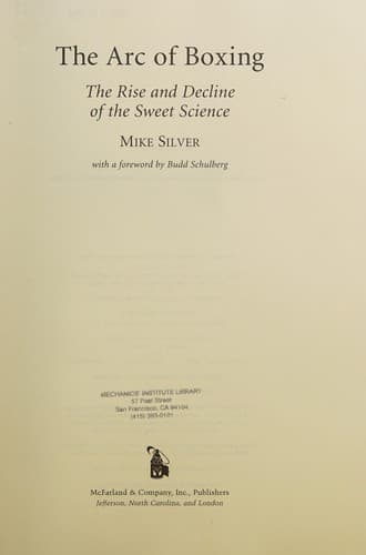 Cover of The arc of boxing by Mike Silver