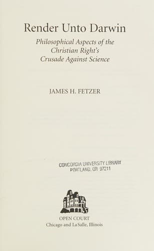 Cover of Render unto Darwin by James H. Fetzer