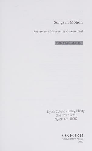 Cover of Songs in motion by Yonatan Malin