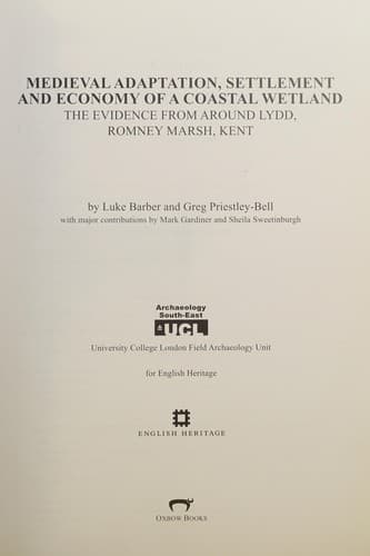 Cover of Medieval adaptation, settlement, and economy of a coastal wetland by Luke Barber
