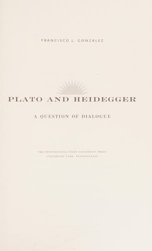 Cover of Plato and Heidegger by Francisco J. Gonzalez
