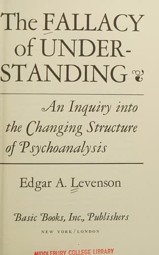 Cover of The fallacy of understanding by Edgar A. Levenson