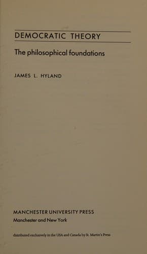 Cover of Democratic theory by James L. Hyland