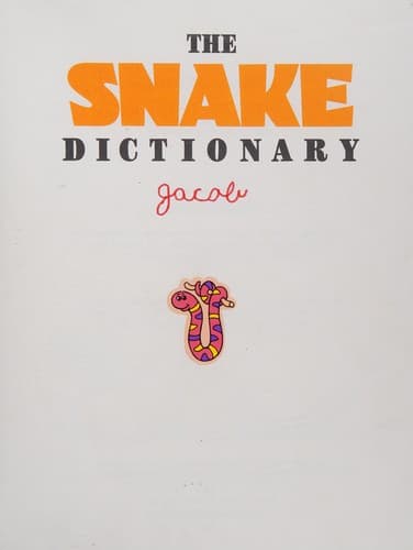 Cover of The Snake Dictionary by Sarah Gustafson
