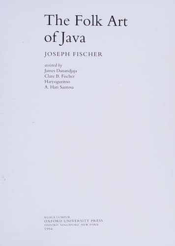 Cover of The folk art of Java by Fischer, Joseph