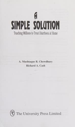 Cover of A simple solution by A. M. Raza Chowdhury