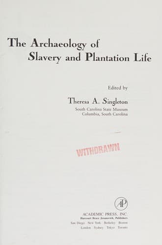 Cover of Archaeology of Slavery and Plantation Life (Studies in Historical Archaeology (New York, N.Y.).) by Theresa A. Singleton
