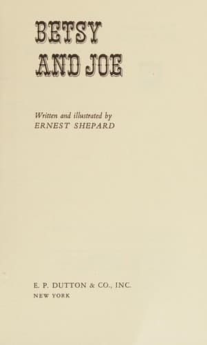Cover of Betsy and Joe by Ernest H. Shepard