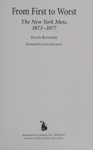 Cover of From first to worst by Jacob Kanarek