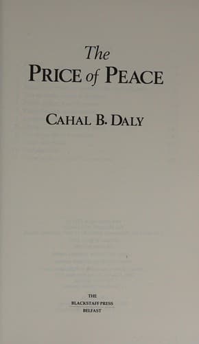 Cover of The price of peace by Cahal B. Daly