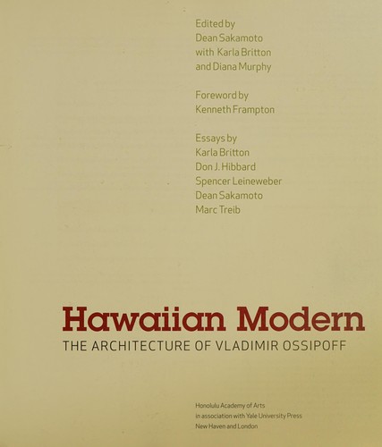 Cover of Hawaiian modern by Vladimir Ossipoff