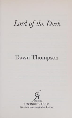 Cover of Lord of the dark by Dawn Thompson