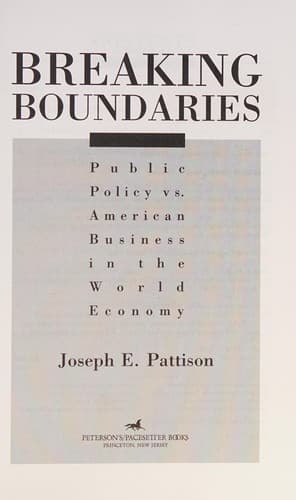 Cover of Breaking boundaries by Joseph E. Pattison