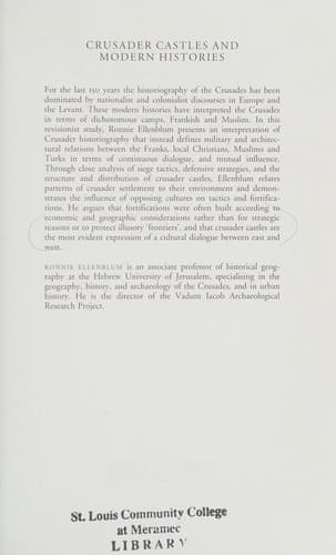 Cover of Crusader castles and modern histories by Roni Ellenblum