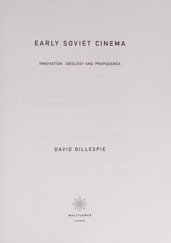 Cover of Early Soviet cinema by David C. Gillespie