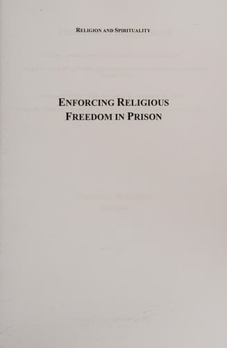Cover of Enforcing religious freedom in prison by United States Commission on Civil Rights