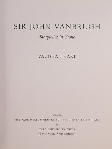 Cover of Sir John Vanbrugh by Vaughan Hart