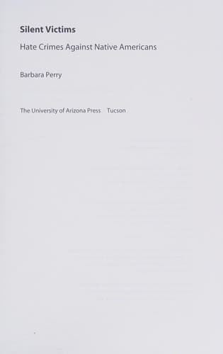 Cover of Silent victims by Barbara Perry