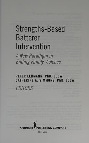Cover of Strengths-based batterer intervention by Peter Lehmann