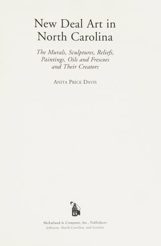 Cover of New Deal art in North Carolina by Anita Price Davis