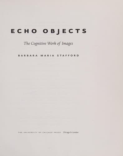 Cover of Echo objects by Barbara Maria Stafford