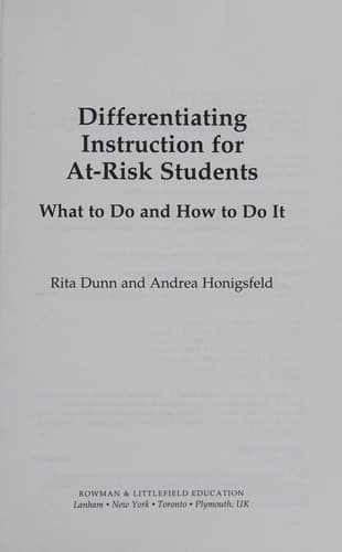 Cover of Differentiating instruction for at-risk students by Rita Stafford Dunn