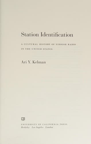 Cover of Station identification by Ari Y. Kelman