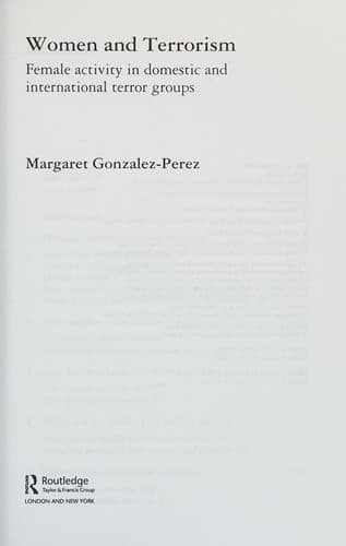 Cover of Women and terrorism by Margaret Gonzalez-Perez