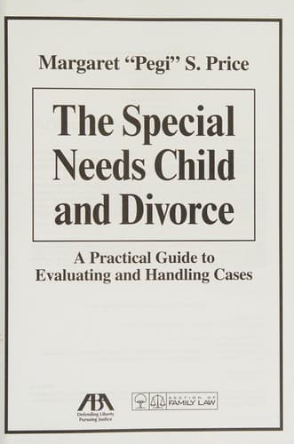 Cover of Special needs children and divorce by Margaret Susan Price