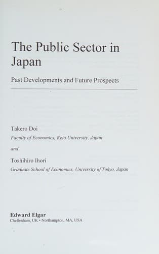 Cover of The public sector in Japan by Ihori, Toshihiro
