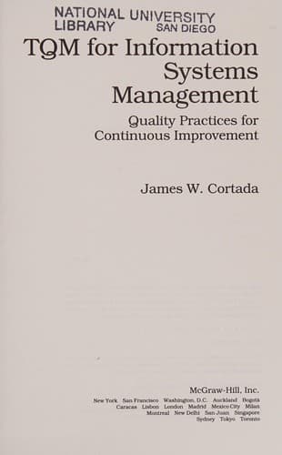 Cover of TQM for information systems management by James W. Cortada