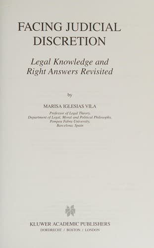Cover of Facing judicial discretion by Marisa Iglesias Vila
