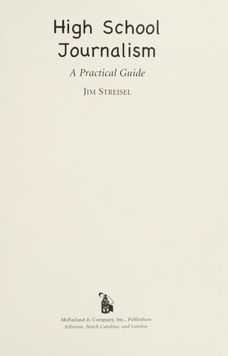 Cover of High school journalism by Jim Streisel