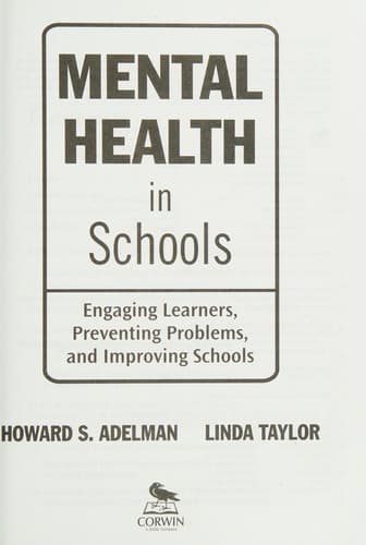 Cover of Mental health in schools by Howard S. Adelman