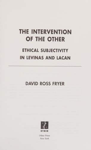 Cover of The intervention of the other by David Ross Fryer