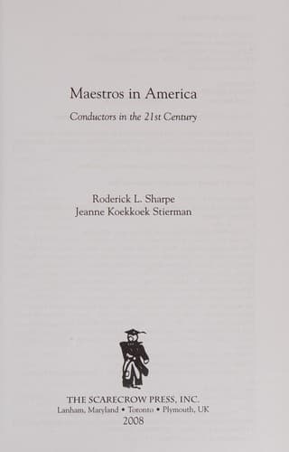 Cover of Maestros in America by Roderick L. Sharpe