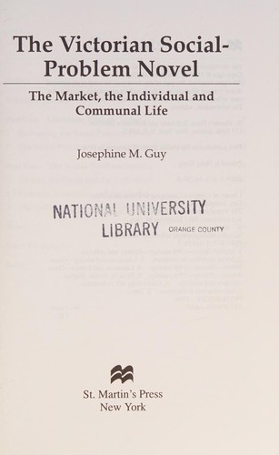 Cover of The Victorian social-problem novel by JosephineM Guy