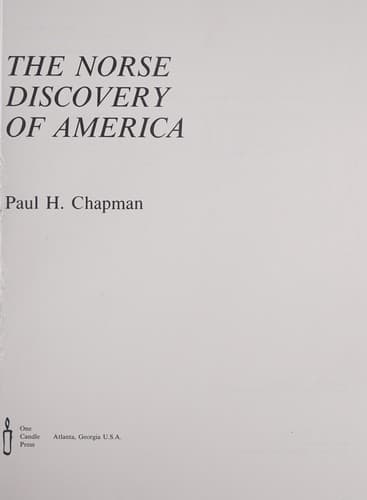 Cover of The Norse discovery of America by Paul H. Chapman