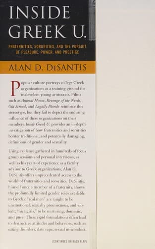 Cover of Inside Greek U by Alan D. DeSantis