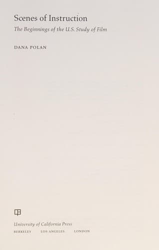 Cover of Scenes of instruction by Dana B. Polan