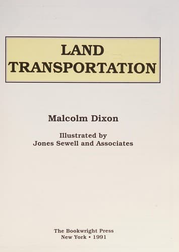 Cover of Land transportation by Dixon, Malcolm