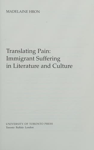 Cover of Translating pain by Madelaine Hron