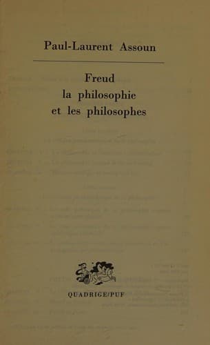 Cover of Freud, la philosophie et les philosophes by Paul-Laurent Assoun