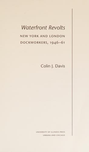 Cover of Waterfront revolts by Davis, Colin J