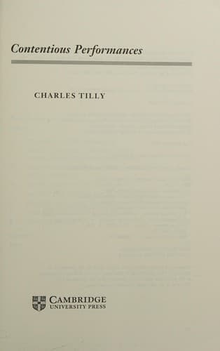 Cover of Contentious performances by Charles Tilly