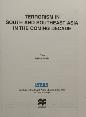 Cover of Terrorism in South and Southeast Asia in the coming decade by CSA-ISEAS Seminar (2008 Singapore)